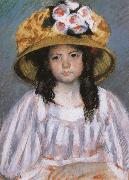Mary Cassatt Fillette au Grand Chapeau oil on canvas